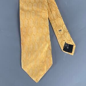 ZEGNA Yellow Gold Geometric Silk Tie